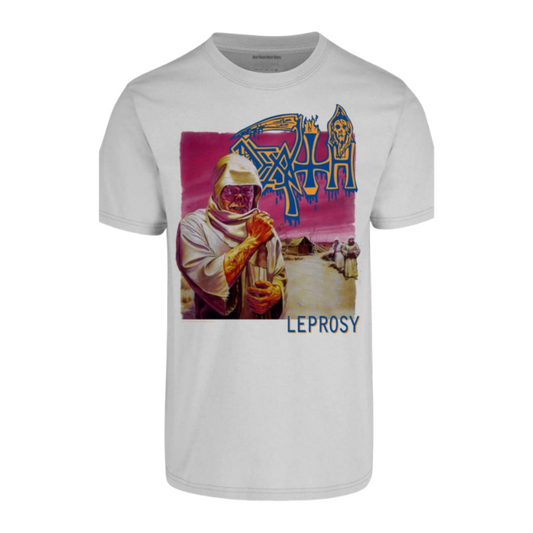 Death - Leprosy Playera Manga Corta Blanca
