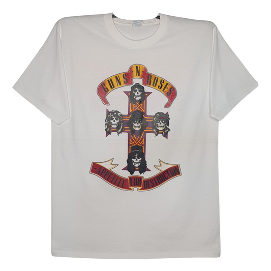 Guns & Roses - Appetite For Destruction Playera Manga Corta Blanca