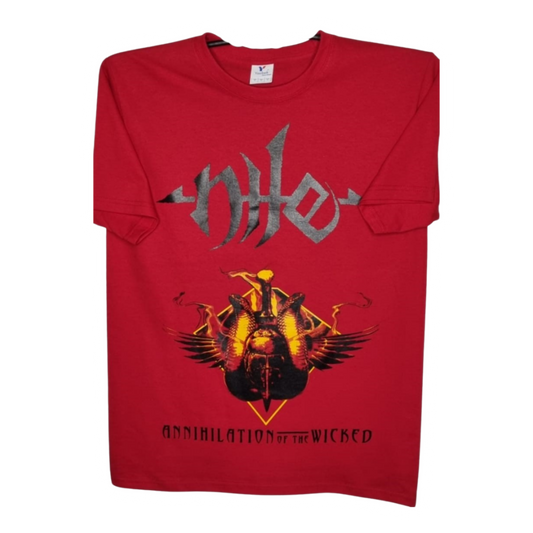 Nile - Annihilation Of The Wicked Playera Manga Corta Roja