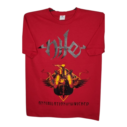 Nile - Annihilation Of The Wicked Playera Manga Corta Roja