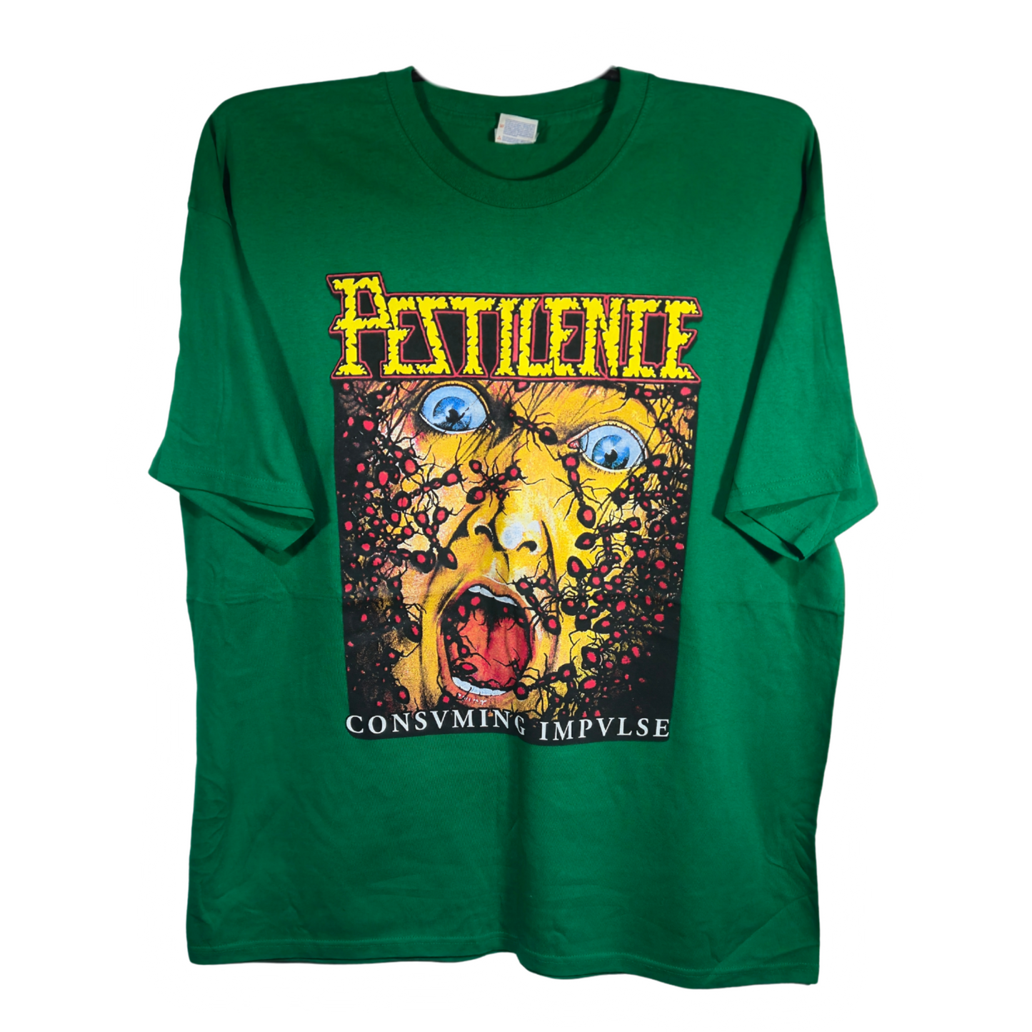 Pestilence - Consvming Impvlse Playera Manga Corta Verde