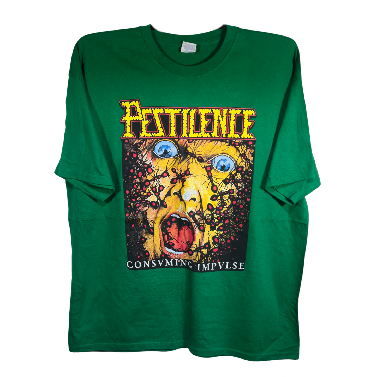 Pestilence - Consvming Impvlse Playera Manga Corta Verde